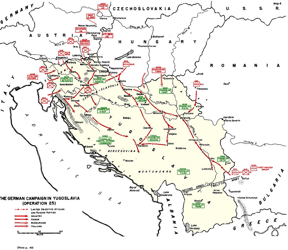 The plan for the invasion of Yugoslavia.