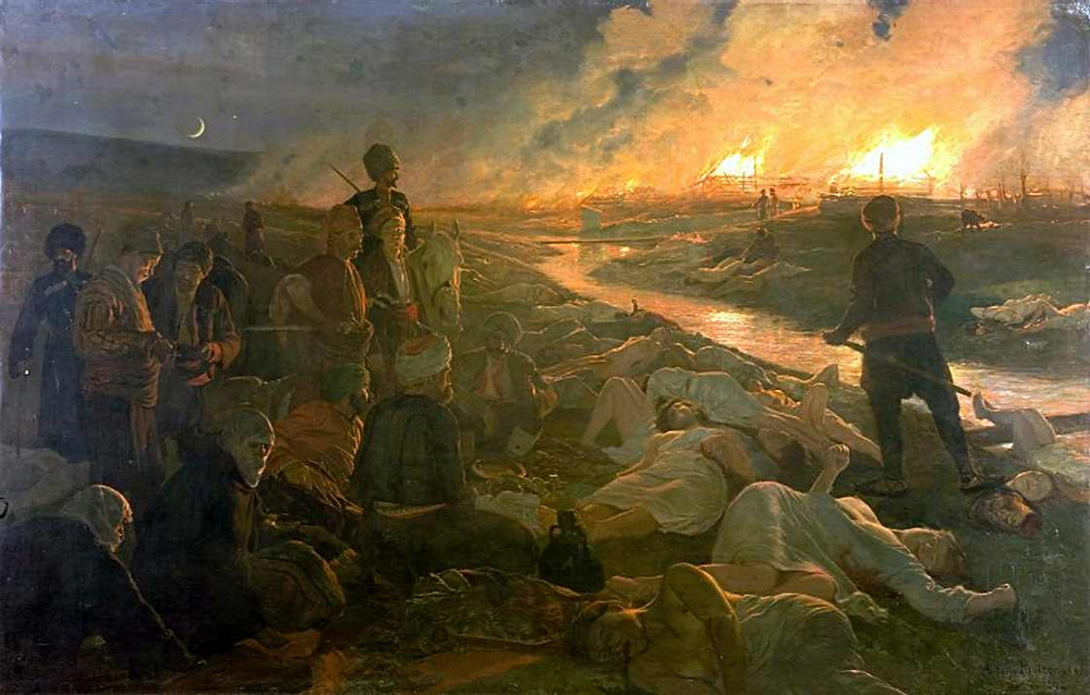 A painting depicting the Batak Massacre