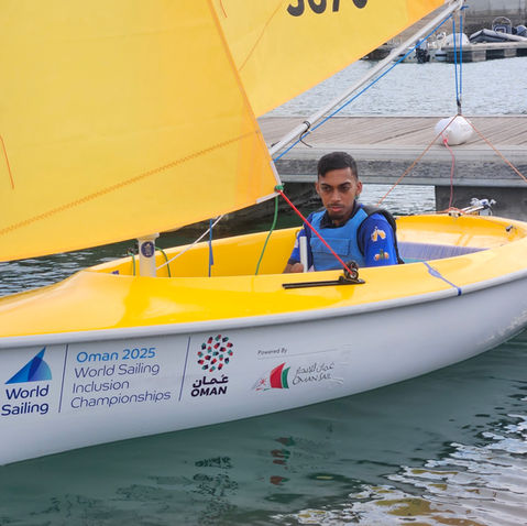 World Sailing Inclusion Championships (WSIC) — Oman, Dec 2025. Event: Inaugural World Sailing Inclusion Championships, Oman. Class: Hansa 303 (Inclusive One-Person). Representation: Andrew Lewis Sailing Foundation, Trinidad & Tobago. Overall finish: 24th of 36. Standout race: 2nd place in a race. Justin trains primarily at home in the C420, so transitioning to the Hansa 303—a different boat, different handling, and different racing dynamics—was a major leap made under time pressure due to limited local access to the Hansa platform.
Athlete Profile: Justin Bridgemohan (Trinidad & Tobago)
Justin Bridgemohan is a para-inclusive sailing athlete and a breakthrough figure for the Caribbean’s emerging para sailing pathway. In December 2025, he became Trinidad & Tobago’s first para sailor to compete at a World Sailing Championship-level para-inclusive event, representing the Andrew Lewis Sailing Foundation at the inaugural World Sailing Inclusion Championships (WSIC) in Oman.
WSIC Oman was Justin’s first regatta ever—his first time racing—yet he completed the event with a major standout result inside the series and a credible overall finish against an international fleet. Justin’s journey is a blueprint for athlete identification and fast-tracked development, and a catalyst for Caribbean para sailing pathways.
He now sets his sights on IDP Antigua 2026 and continued development through local and international racing, helping pioneer para-inclusive sailing across Trinidad & Tobago and the wider Caribbean.