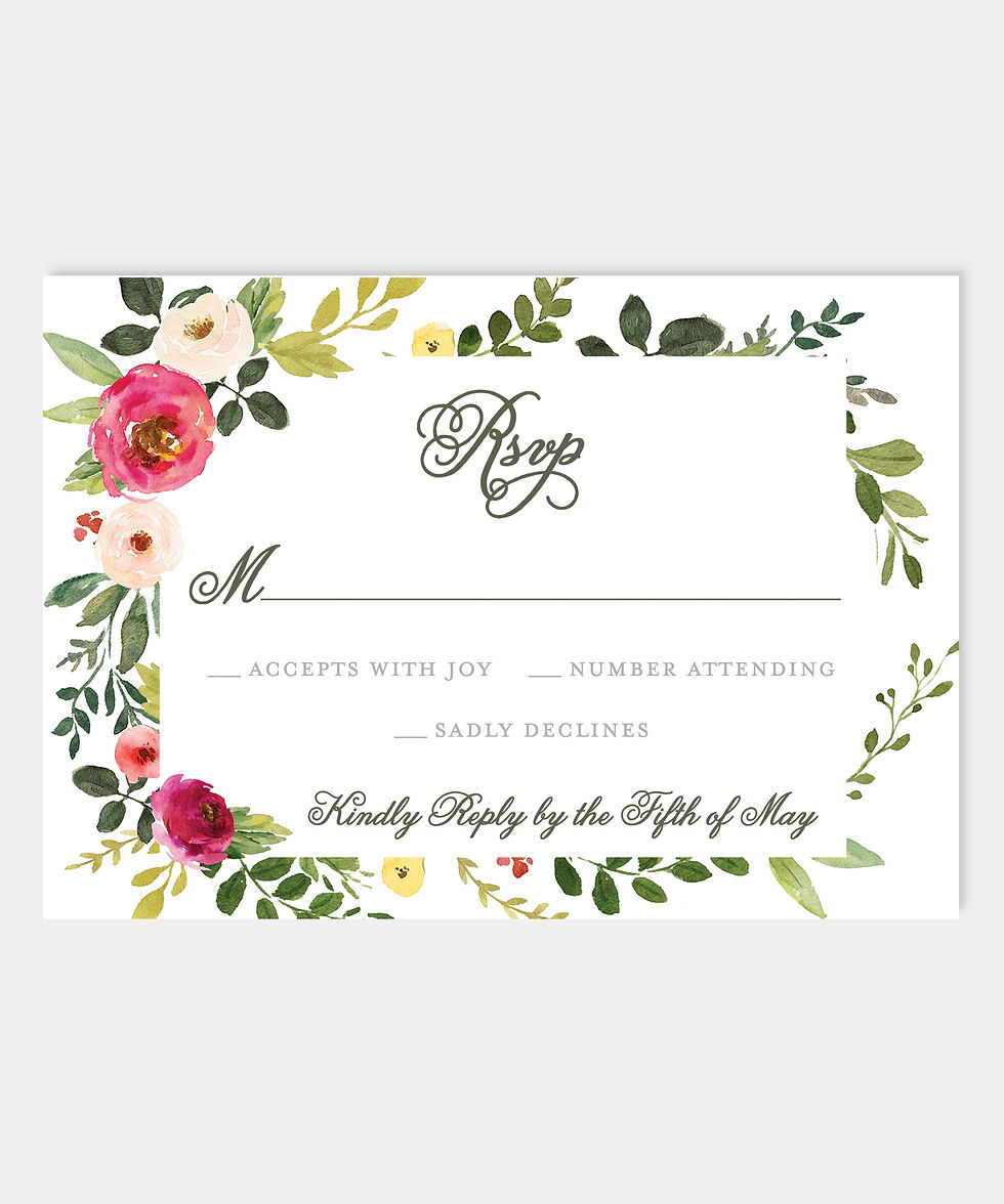 Thumbnail: Floral Wedding Invitation, Wedding Invitation, Watercolor Floral Wedding Invitation, Pink Blush Wedding Invitation Floral