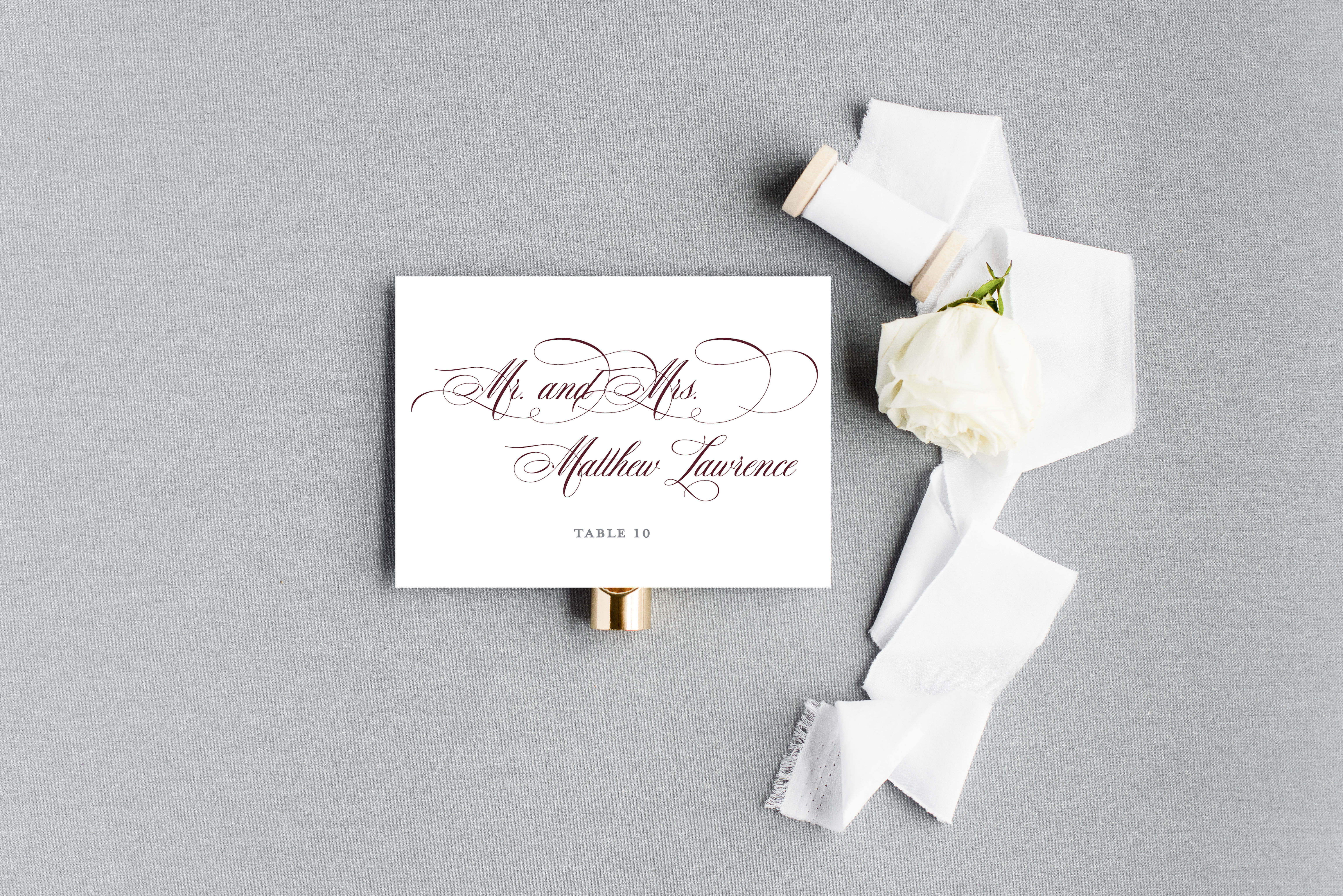 Classic Elegant Vintage Calligraphy Script Escort Cards Place Cards