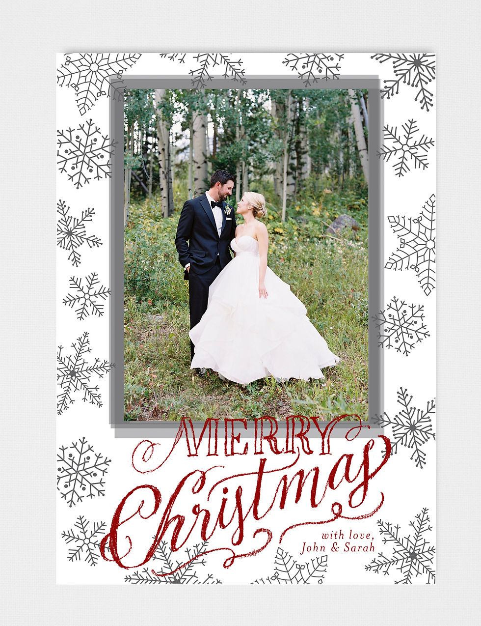 Thumbnail: A Snowy Merry Christmas Photo Holiday Card