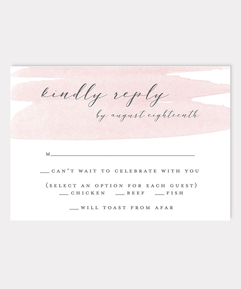Thumbnail: Pink and gray wedding invitation pink blush watercolor wedding invitation custom wedding invitation