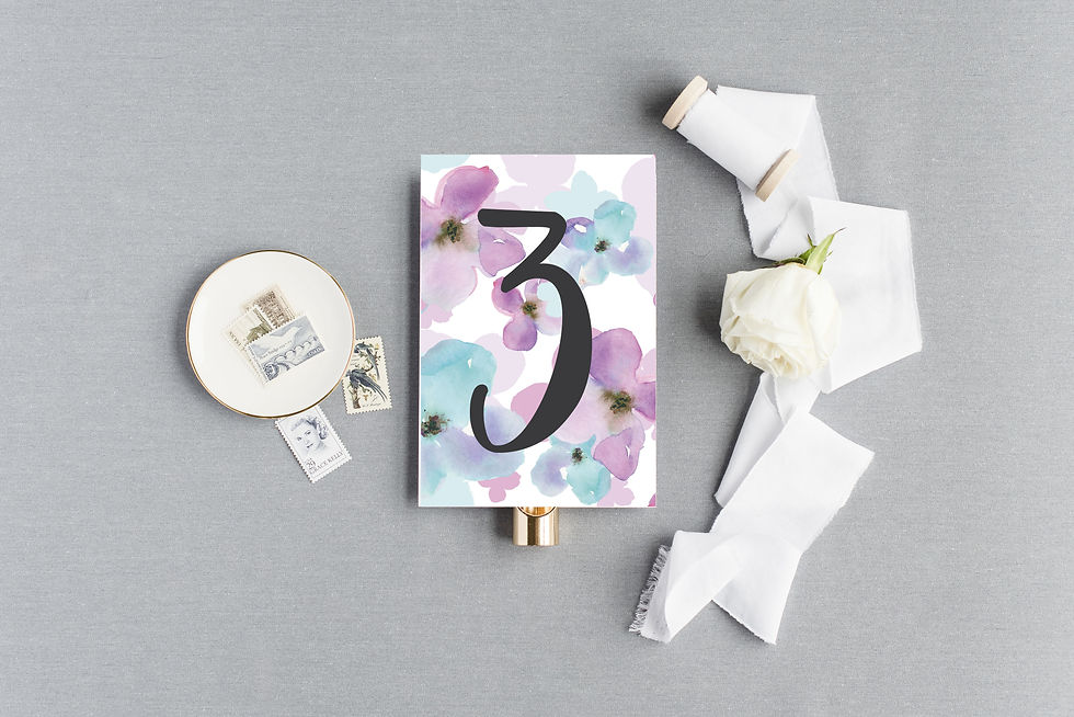 Pastel Floral Table Numbers