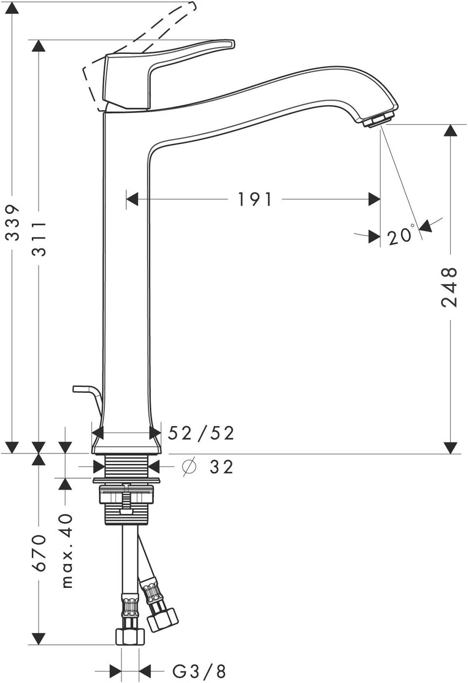 Thumbnail: Metris Classic H/riser Basin Mixer