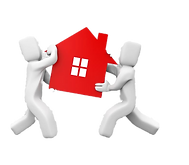 two man carring a house