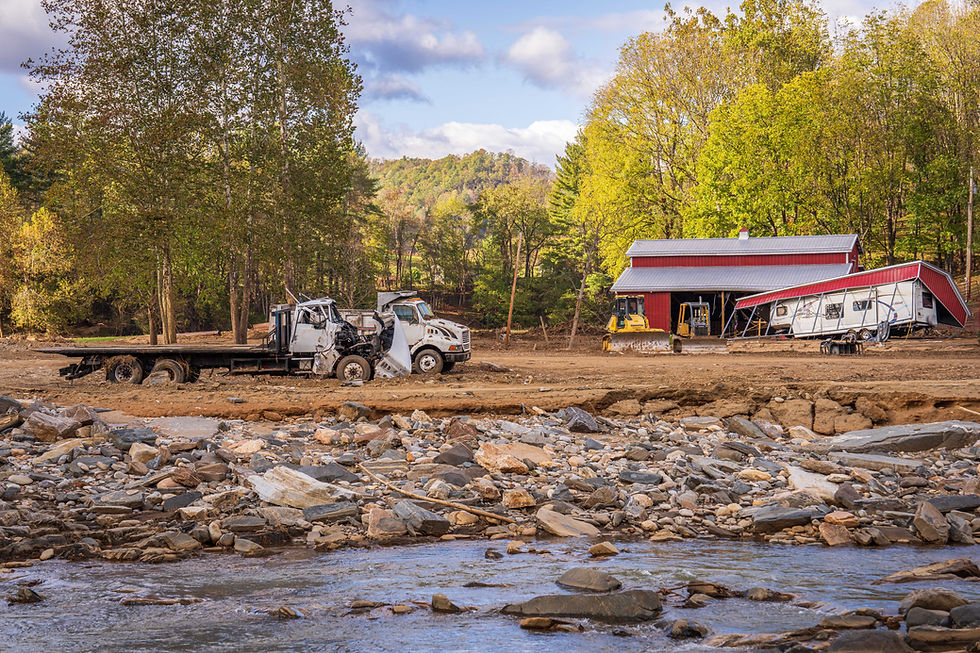 Helene damage in Yancey County