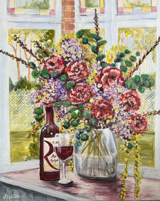 Carnations and Red Wine by Vicki Watson