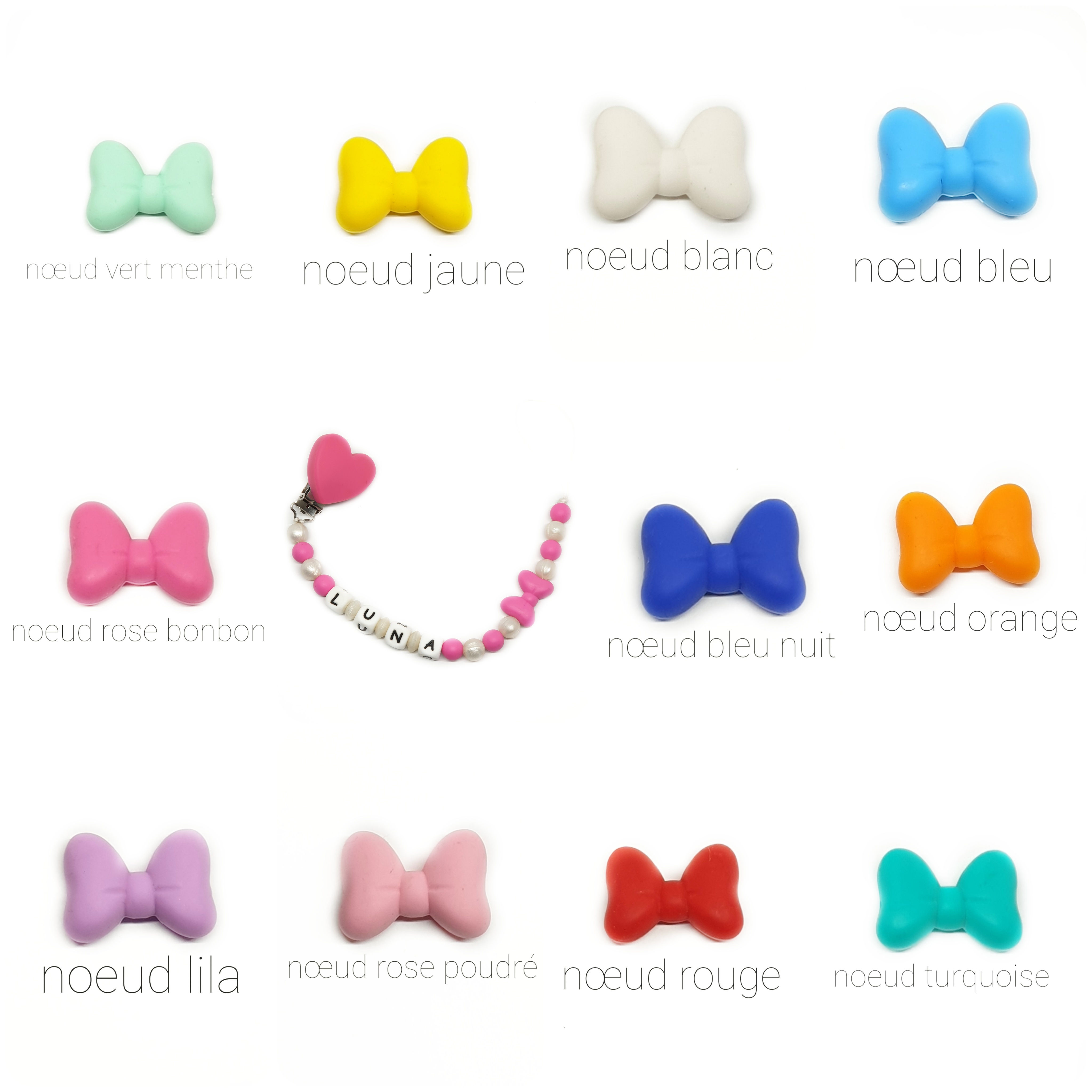 attache tétine noeud