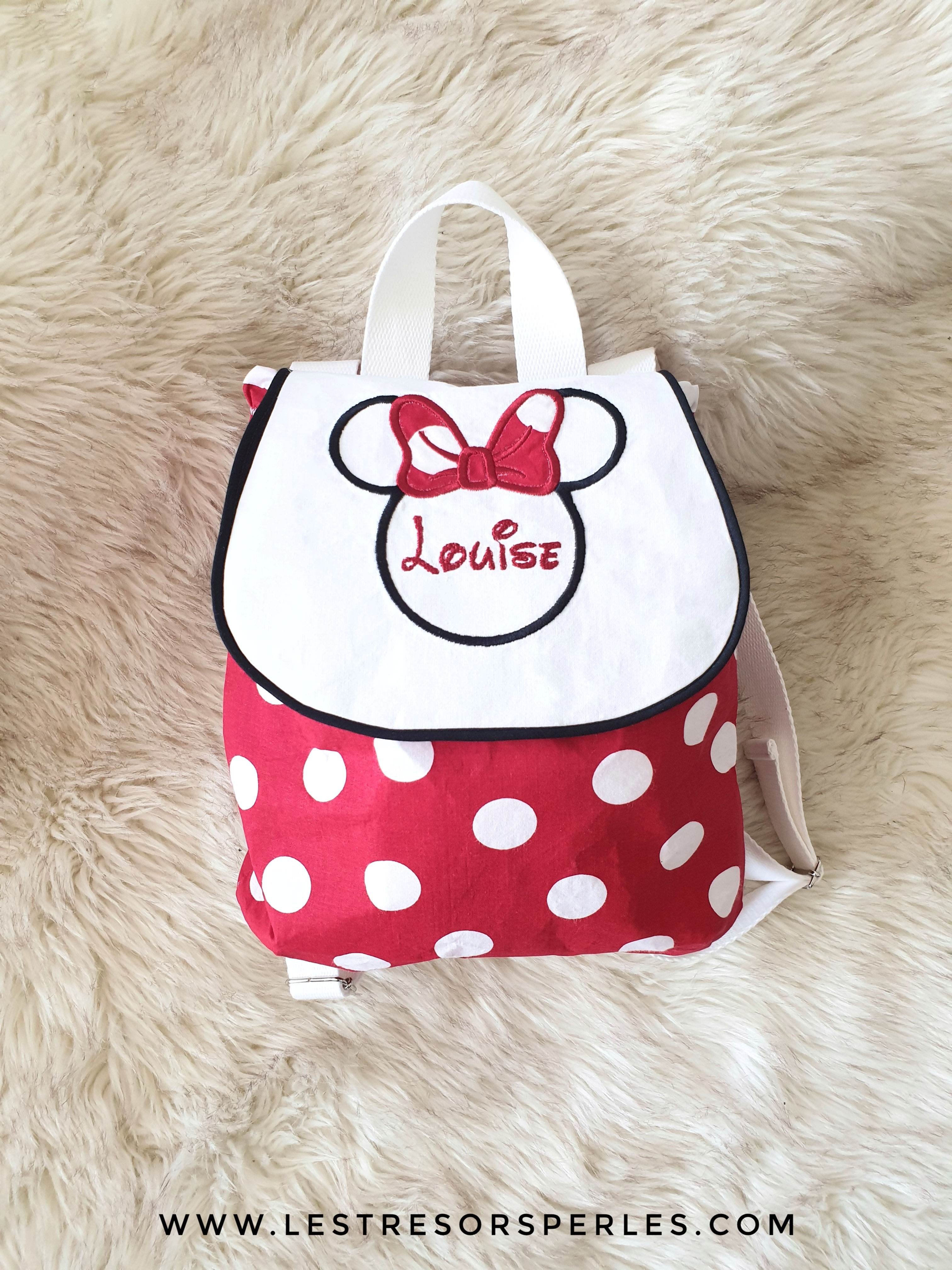 sac personnalisé pois blanc