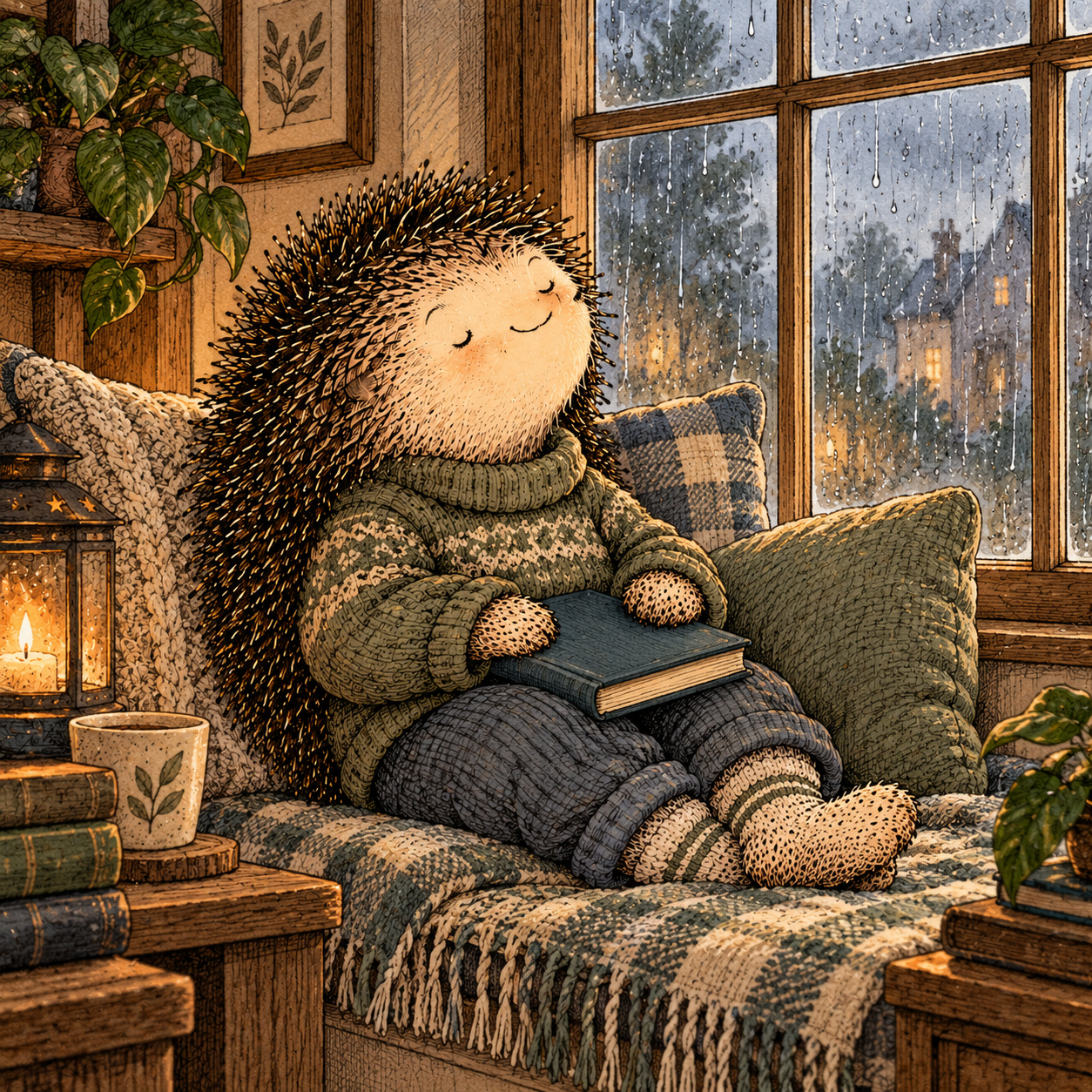 A gentle cream-faced, spiky-furred woodland companion exploring Day 99: What Rest Actually Means