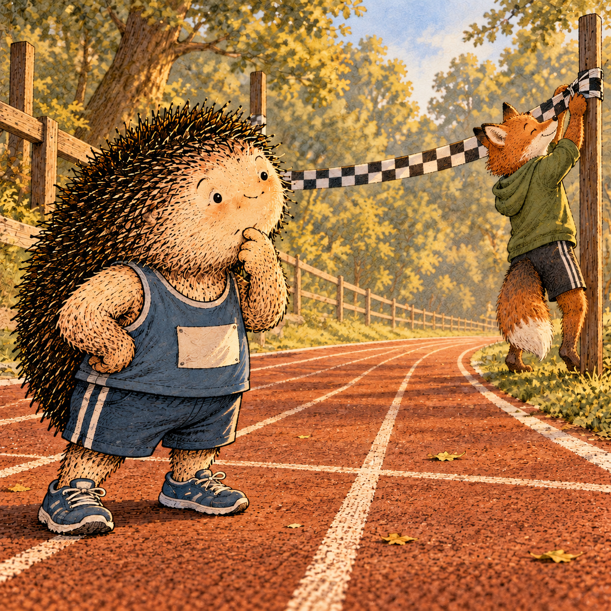 A gentle cream-faced, spiky-furred woodland companion exploring Day 244: Comparison Moves the Finish Line