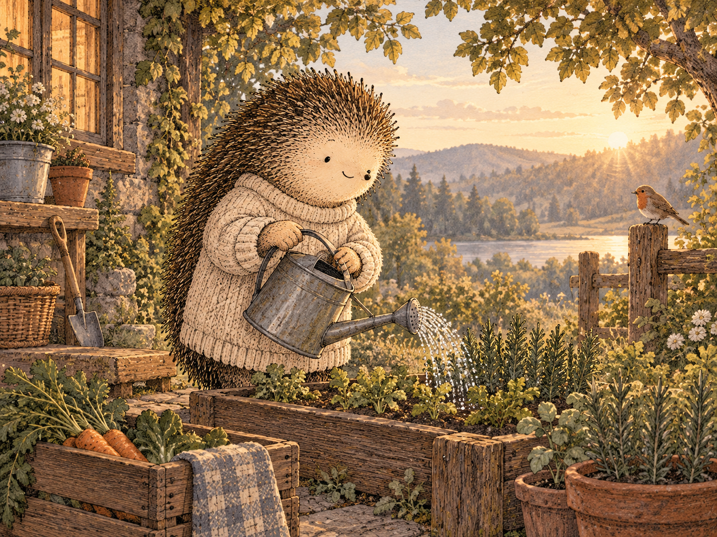 Day 207: Behavior-Based Proof Removes the Burden of Constantly Selling the New Version of Yourself. Woodland hedgehog illustration.