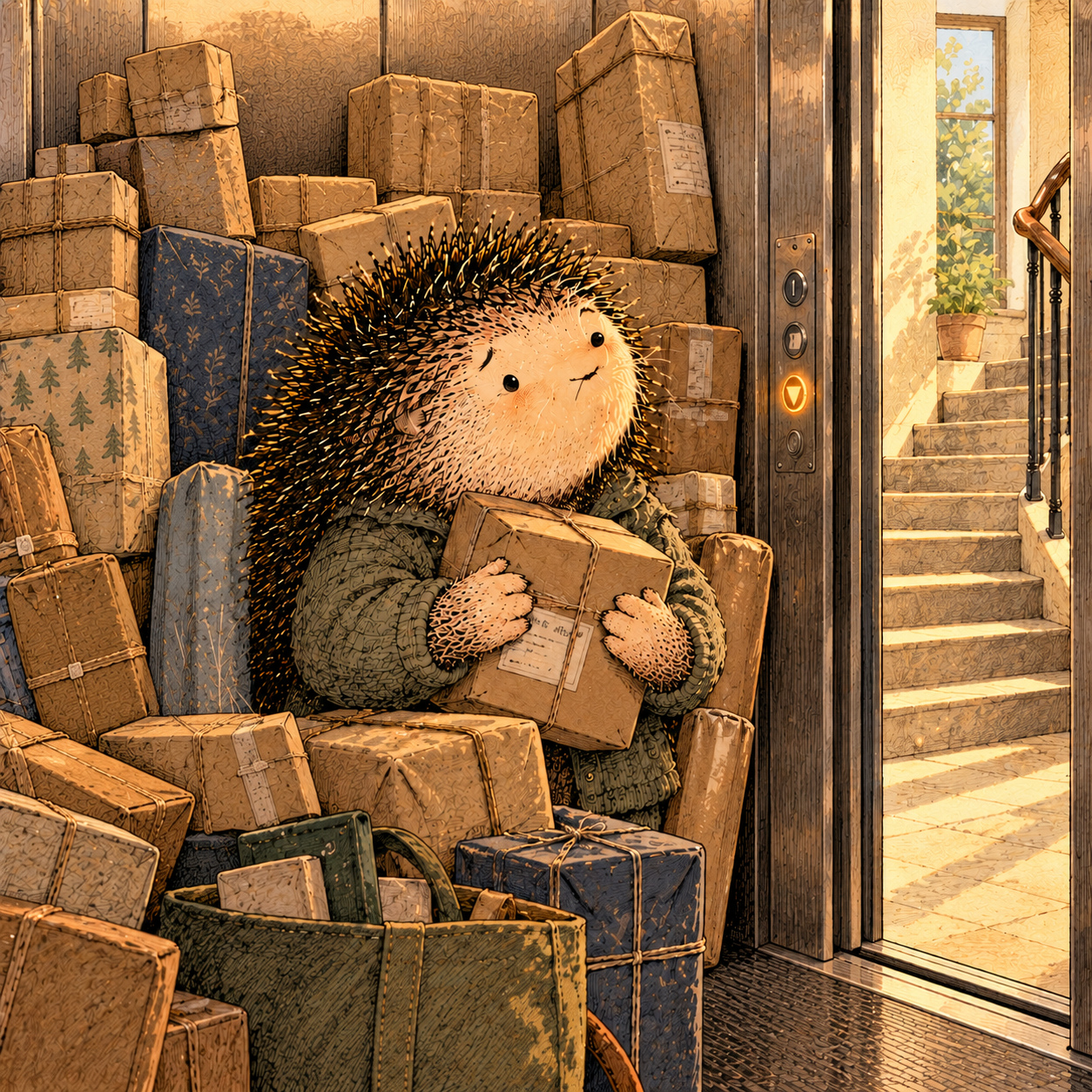 A gentle cream-faced, spiky-furred woodland companion exploring Day 136: Feeling Trapped