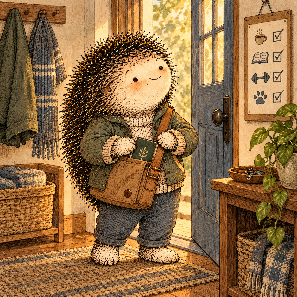 A gentle cream-faced, spiky-furred woodland companion exploring Day 351: Protect What You Want to Still Be True