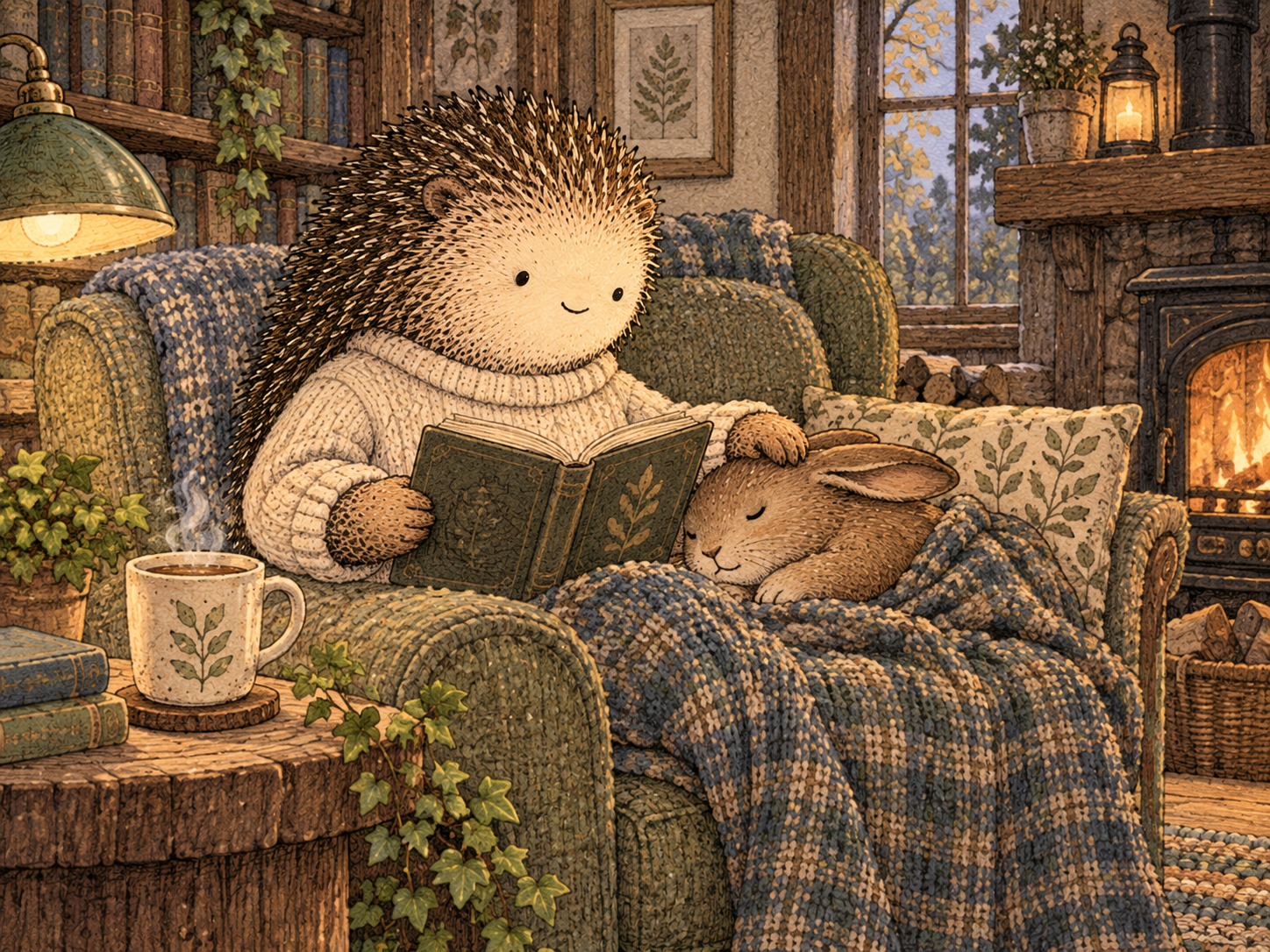 Day 337: Consistency Can Make Relationships Feel Safer and Easier Without Requiring Constant Emotional Intensity. Woodland hedgehog illustration.