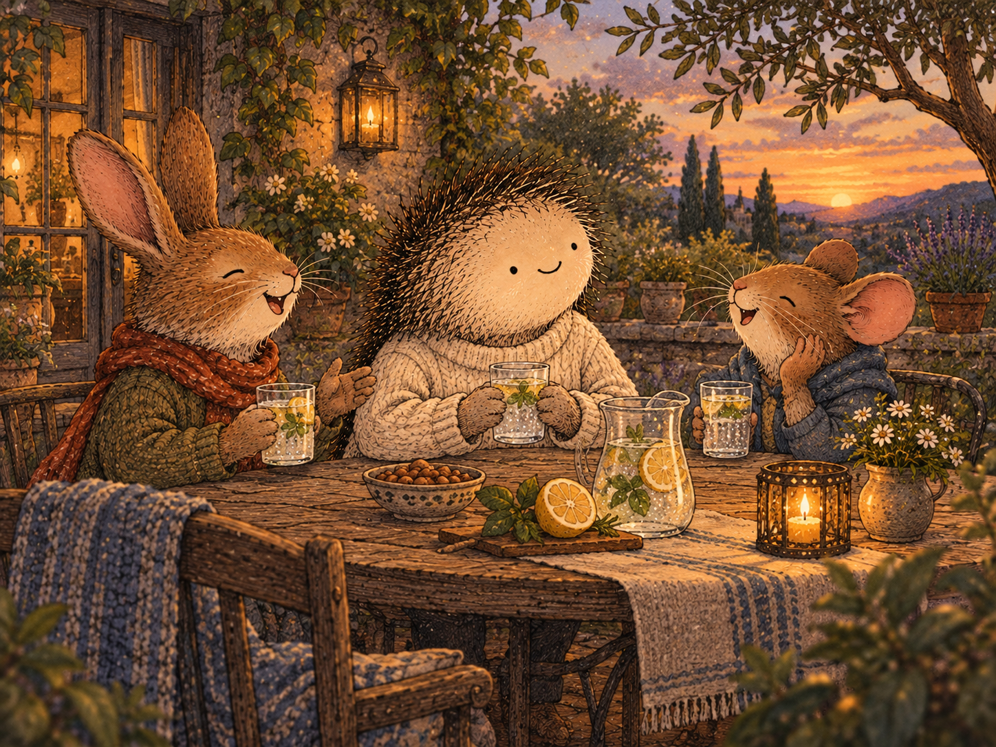 Day 8: You Can Keep the Connection. Illustrated hedgehog with the same face as this day's main image.