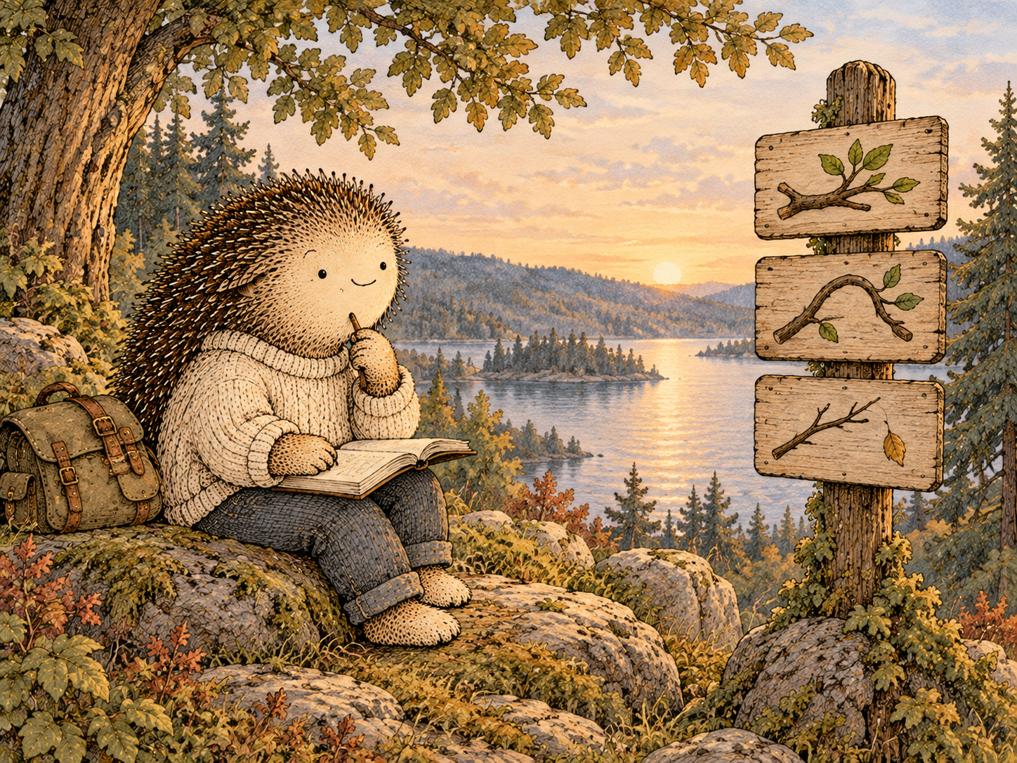Day 261: Treating Distance as Information Helps You Decide Whether to Rebuild the Connection, Change Its Shape or Let It Become Smaller. Woodland hedgehog illustration.