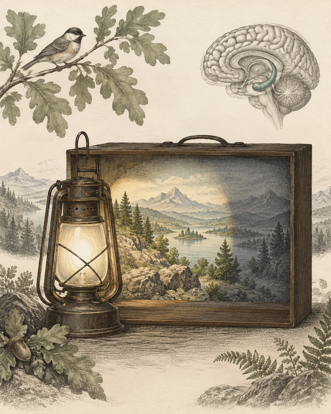 Vintage CWOB scientific illustration for When Old Memories Come Back