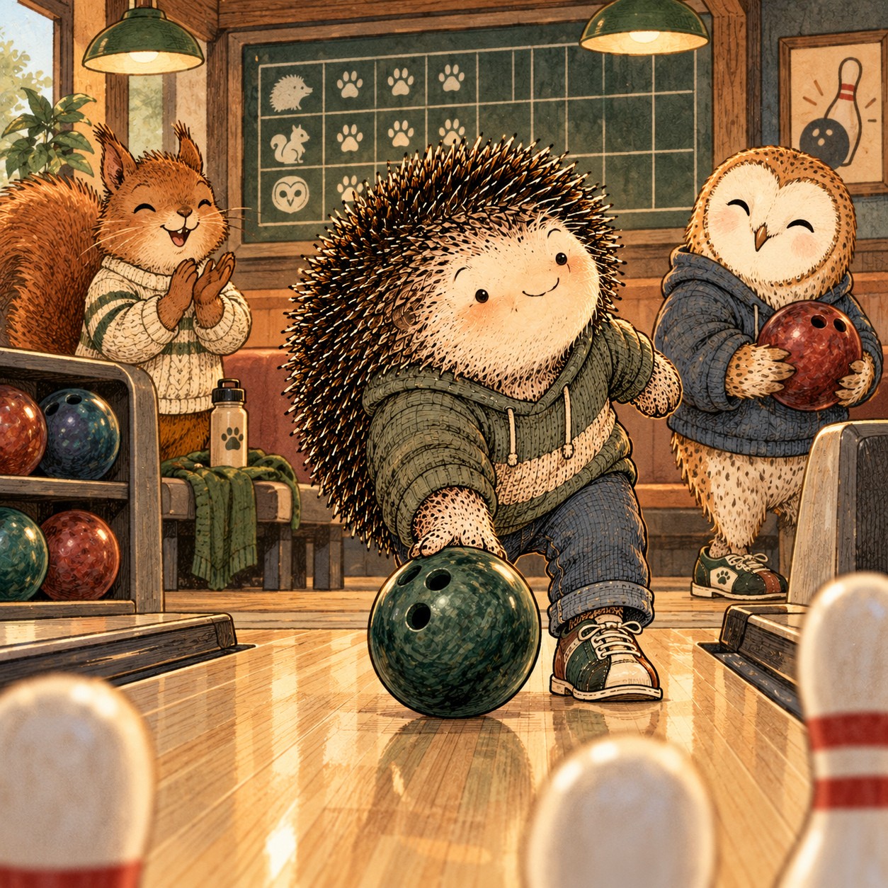 A gentle cream-faced, spiky-furred woodland companion exploring Day 265: What Your Group Makes Normal