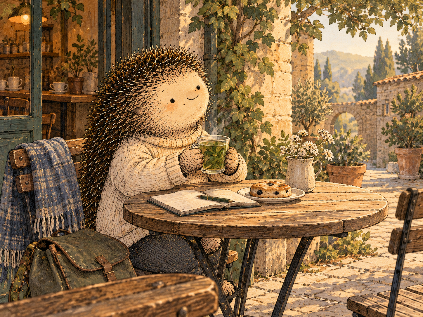 Day 200: One New Experience Can Begin Separating the Place From the Old Script. Woodland hedgehog illustration.