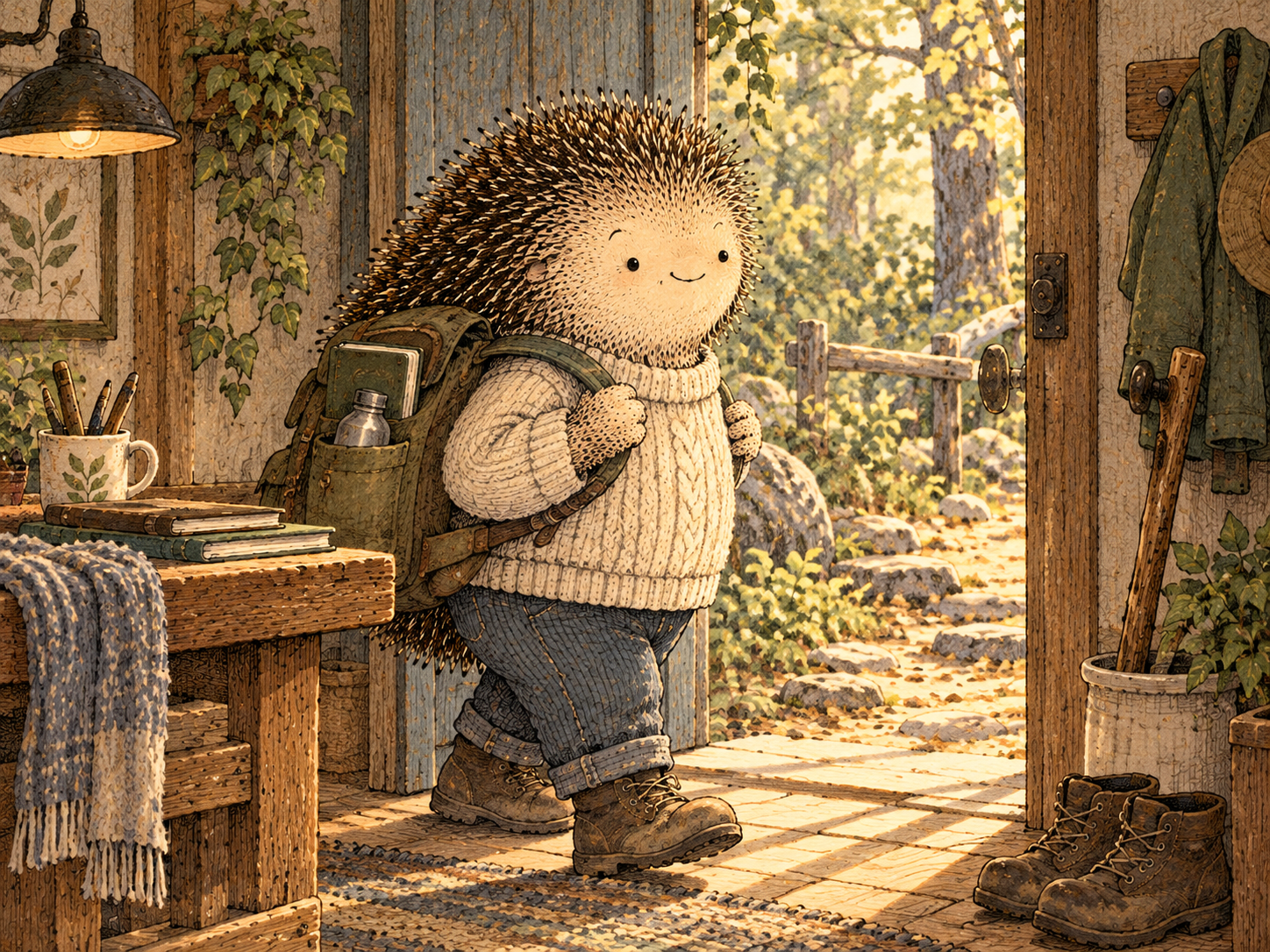 Day 358: Transferring Ownership Makes the Behavior More Portable Because It No Longer Depends Entirely on a Program Being Present. Woodland hedgehog illustration.