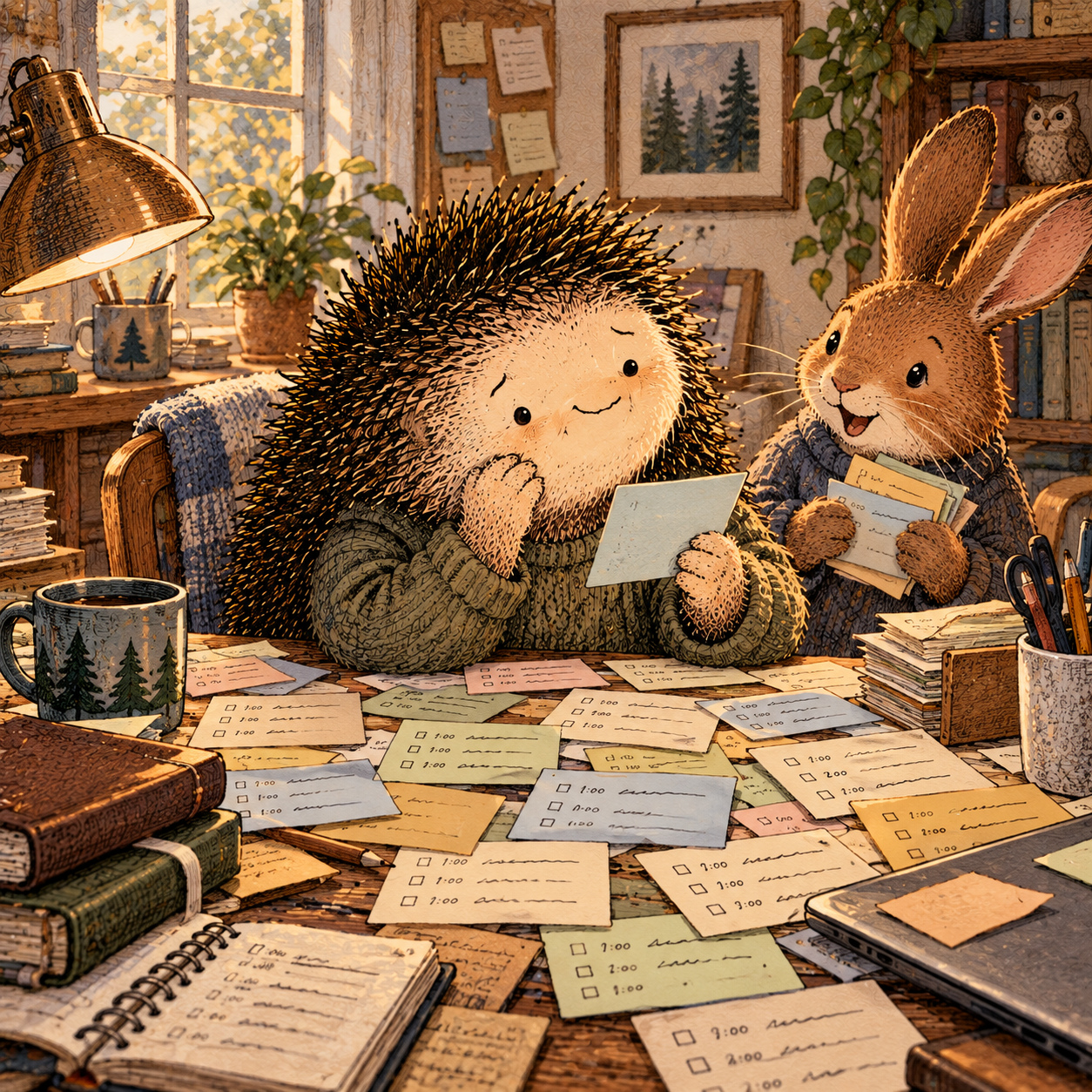 A gentle cream-faced, spiky-furred woodland companion exploring Day 117: Overcommitting