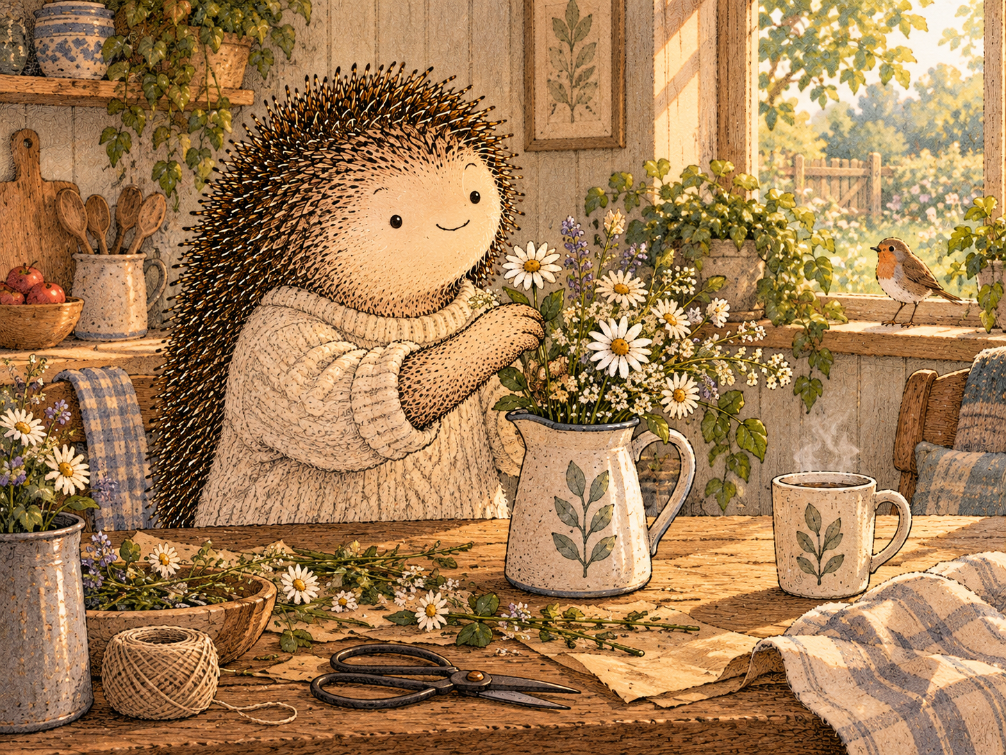 Day 346: Treating Ordinary Time as Real Life Can Reduce the Feeling That Meaning Is Always Waiting Somewhere Later. Woodland hedgehog illustration.