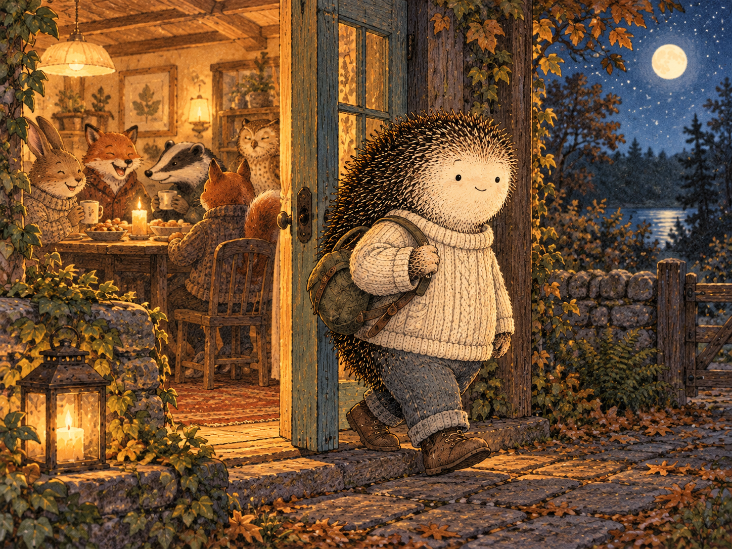Day 52: You Can Keep the Good Part of the Night and Skip the Part That Usually Costs You. Woodland hedgehog illustration.