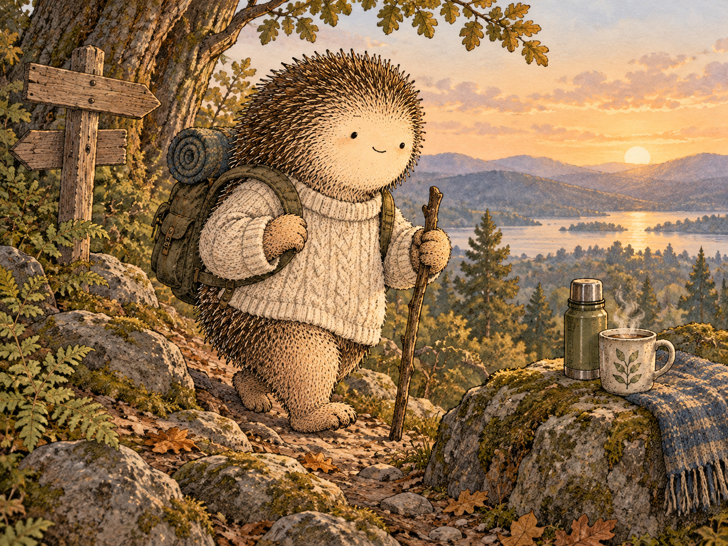 Day 356: A Practiced Return Can Reduce How Much of Your Life One Bad Day Is Allowed to Consume. Woodland hedgehog illustration.