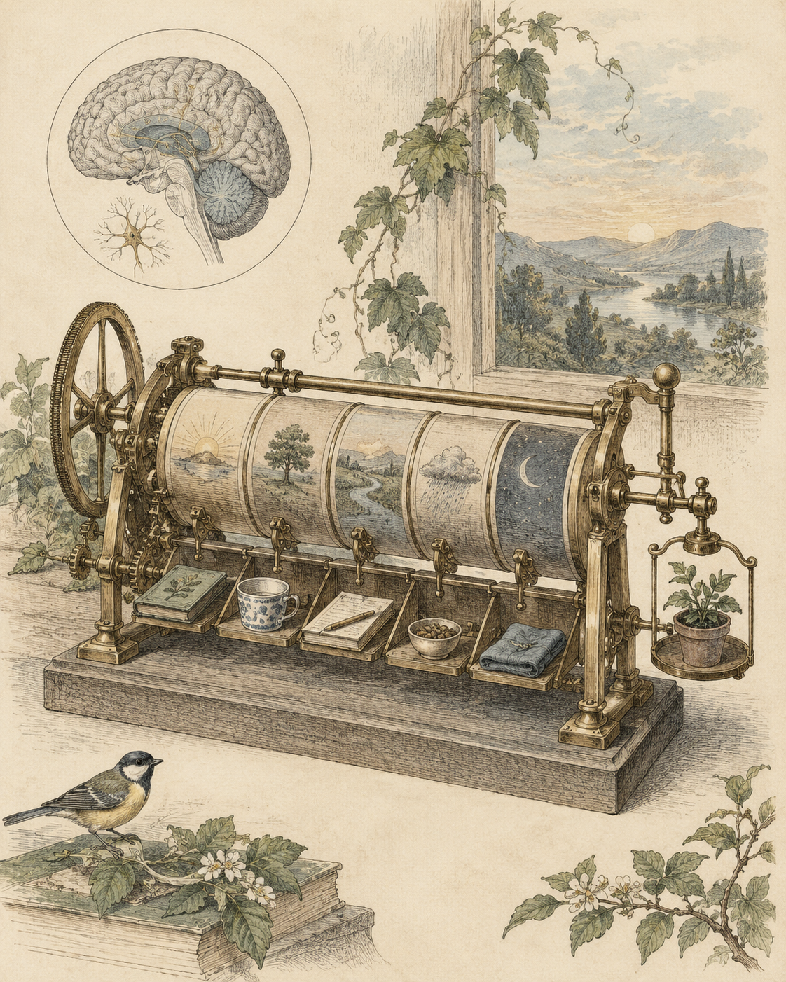 Vintage CWOB scientific illustration for Make the Next Year Easier to Live