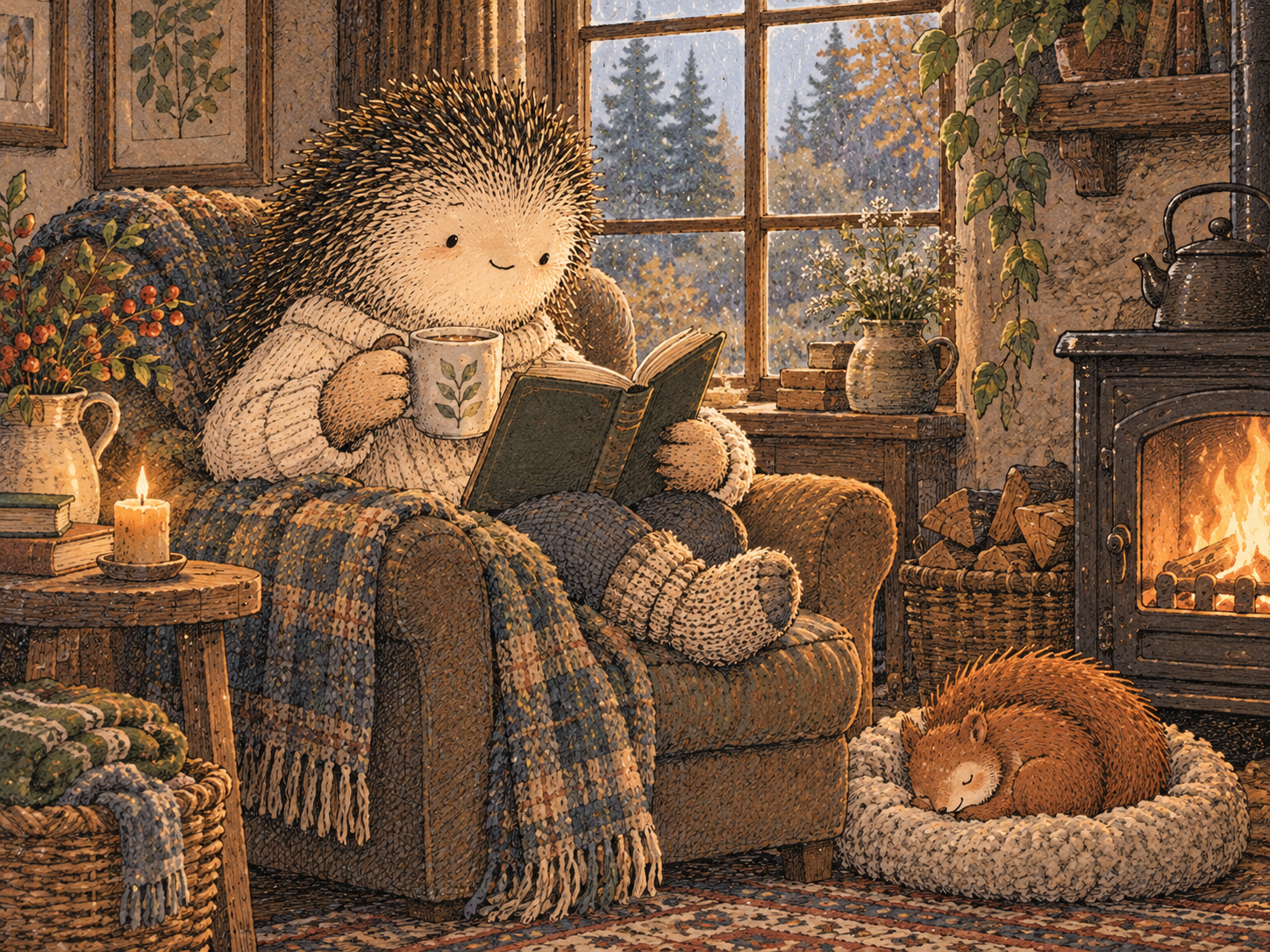 Day 257: Greater Alignment Between Public Success and Private Experience Reduces the Need to Escape From the Life You Are Performing. Woodland hedgehog illustration.