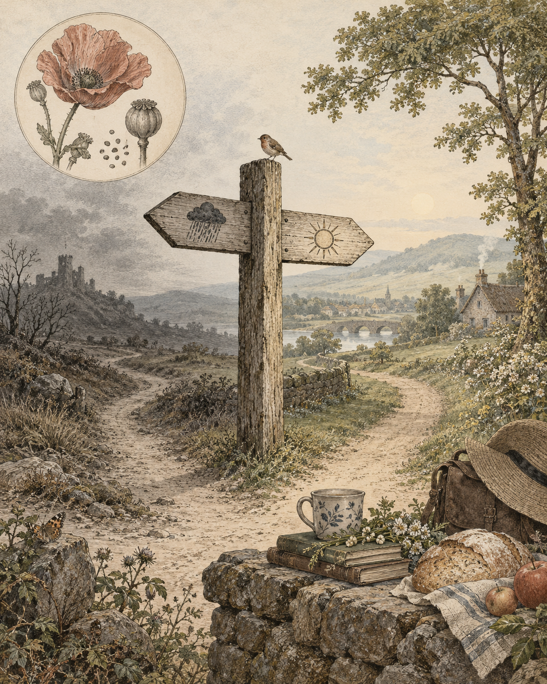 Vintage CWOB scientific illustration for Make Ordinary Life Worth Returning To