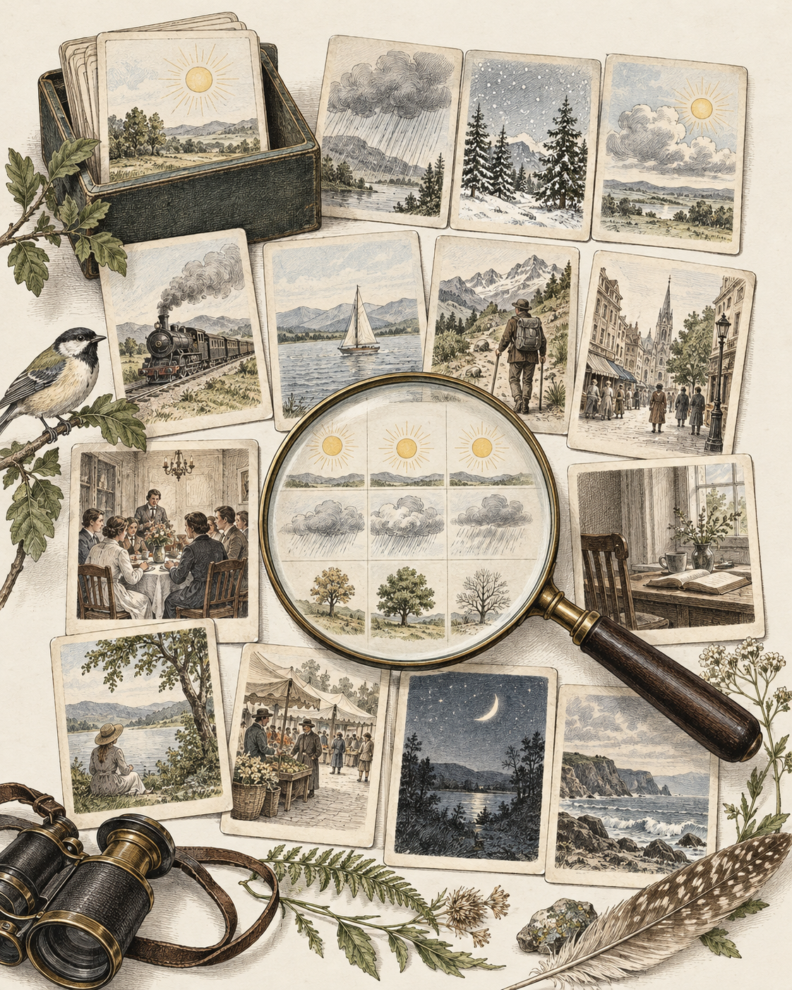 Vintage observation collection illustrating personal evidence across varied conditions.