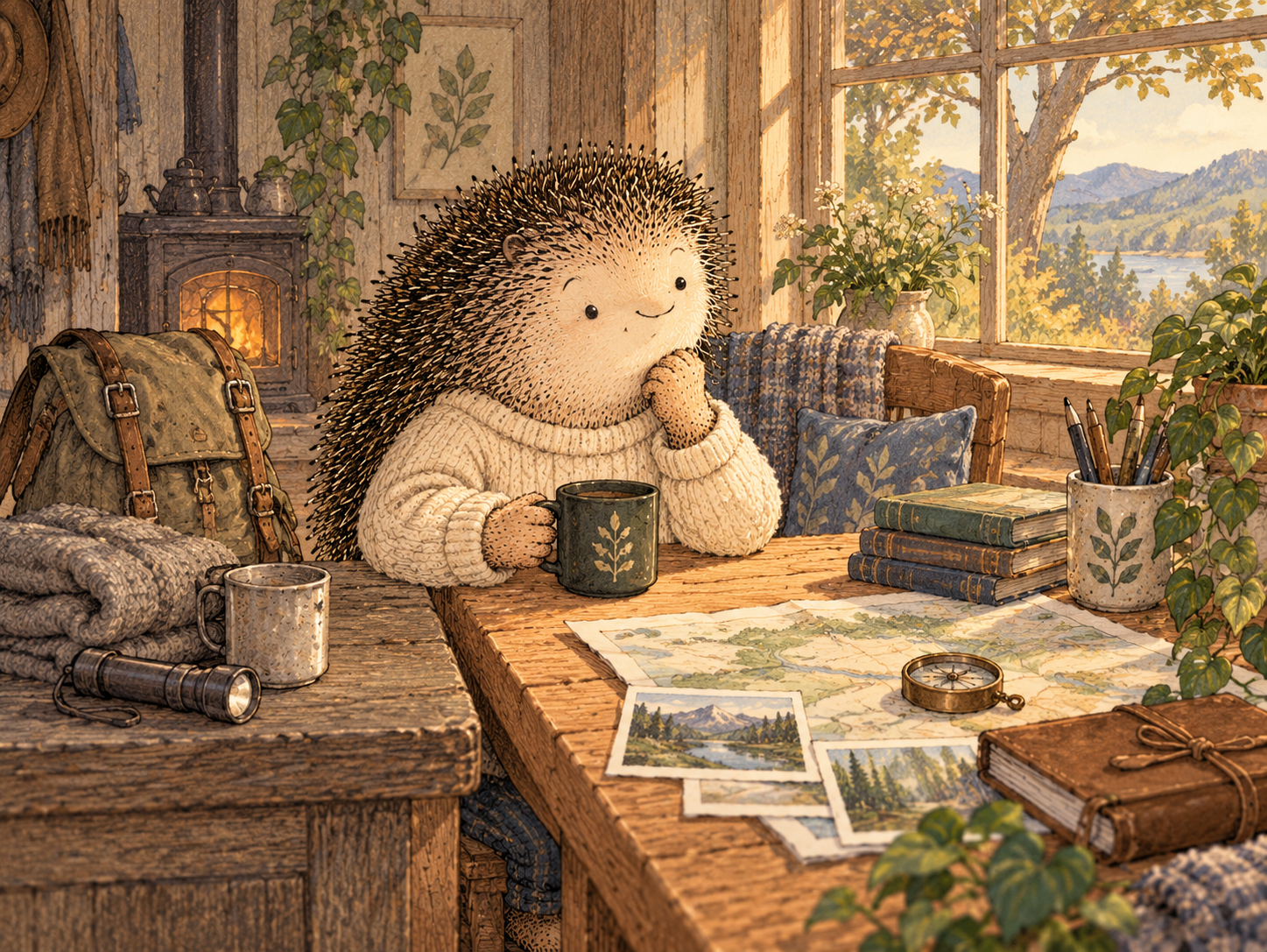 Day 324: Recognizing That Survival Mode Has Outlived the Emergency Creates Permission to Expand Without Disrespecting What Protected You. Woodland hedgehog illustration.