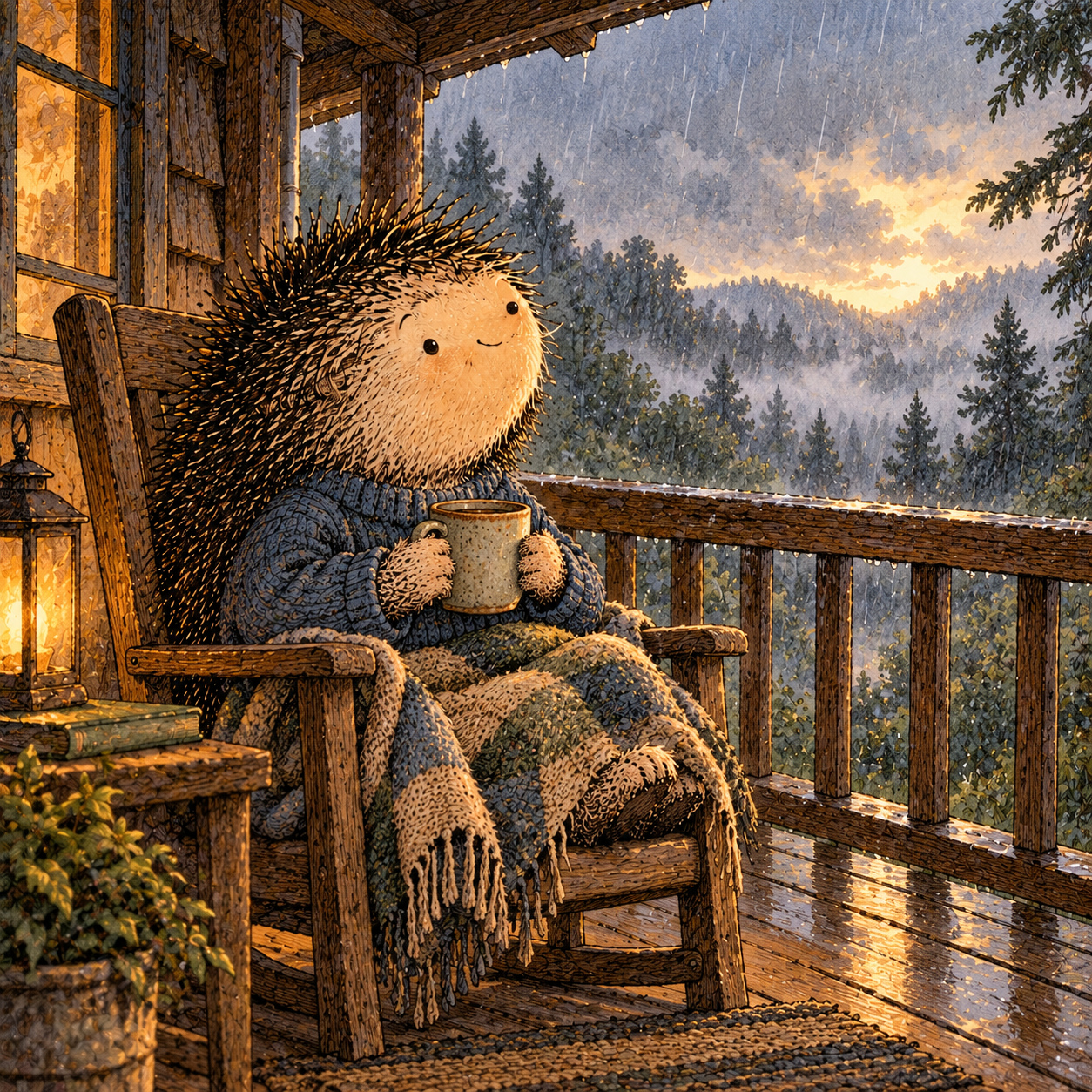 A gentle cream-faced, spiky-furred woodland companion exploring Day 17: Emotional Avoidance