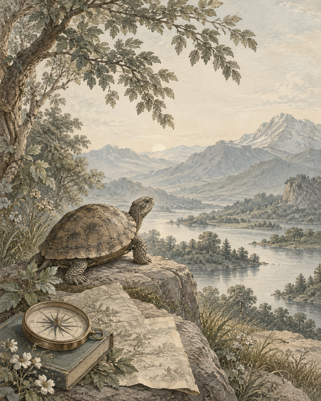 Vintage CWOB scientific illustration for Contentment Without Settling