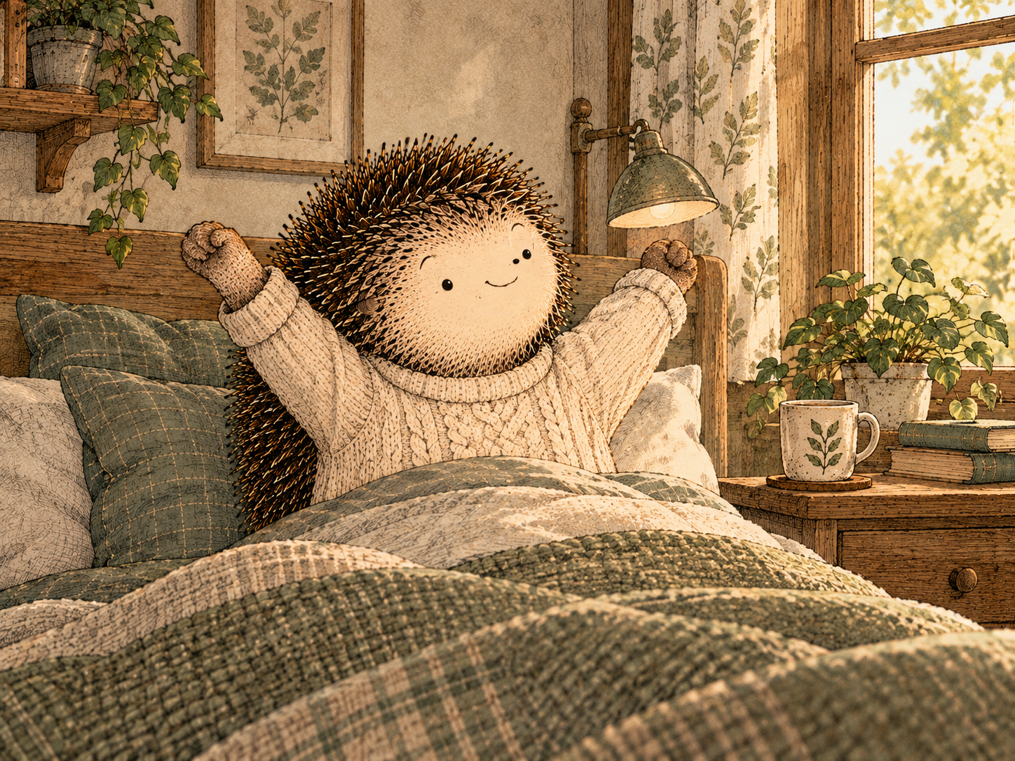 Day 231: Leaving Good-Enough Systems Alone Preserves Attention for Areas That Actually Need It. Woodland hedgehog illustration.