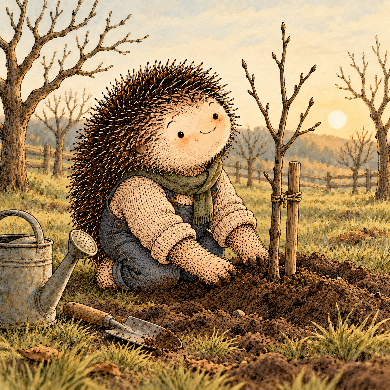 A gentle cream-faced, spiky-furred woodland companion exploring Day 349: You Don't Need to Feel the Future Happening