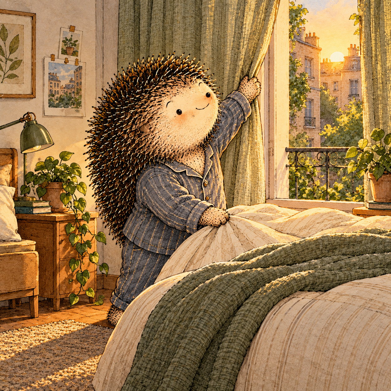 A gentle cream-faced, spiky-furred woodland companion exploring Day 109: The Environment You Wake Up To