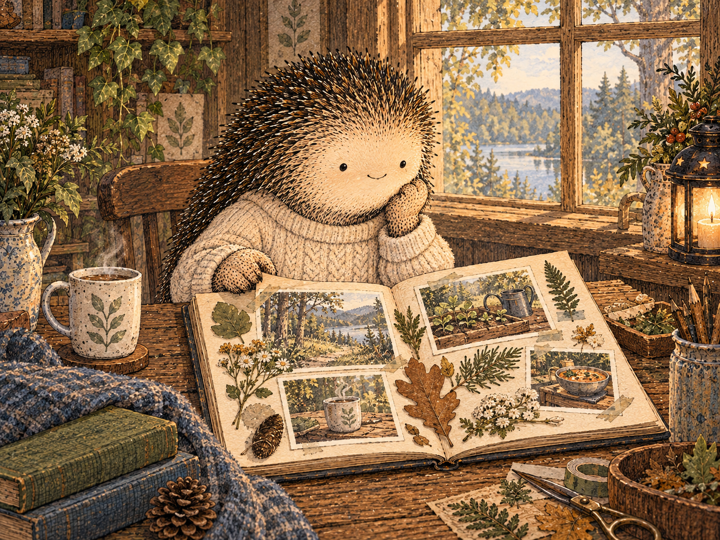 Day 347: Looking at the Evidence Your Life Leaves Can Turn Abstract Values Into Concrete Feedback Without Requiring a Grand Life Mission. Woodland hedgehog illustration.