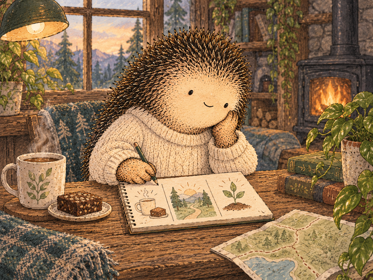 Day 175: A Broader Reward System Makes One Bad Day Less Capable of Collapsing the Whole System Into One Shortcut. Woodland hedgehog illustration.