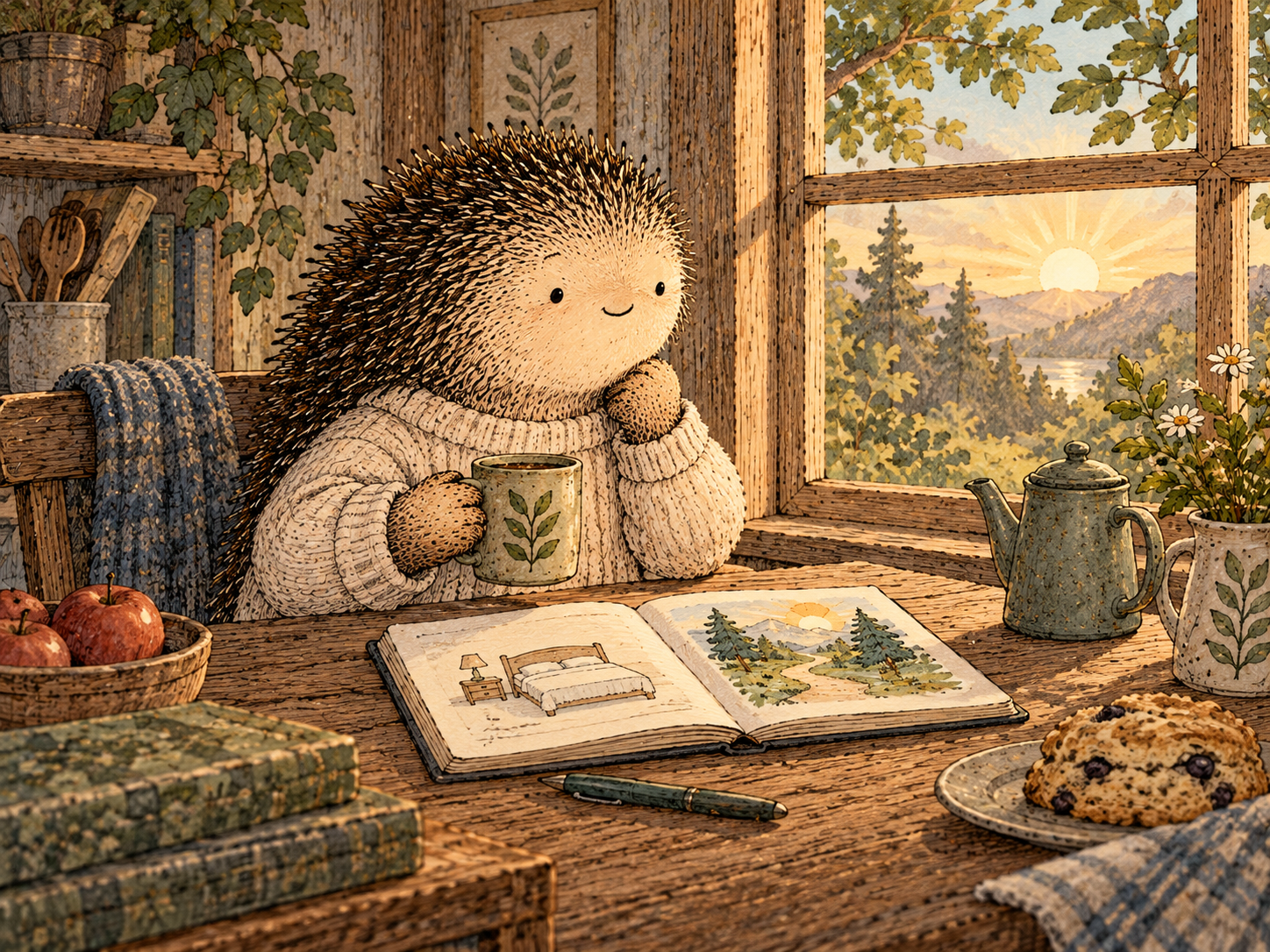 Day 234: Knowing What the No Makes Possible Gives the Boundary a Positive Reason to Exist. Woodland hedgehog illustration.