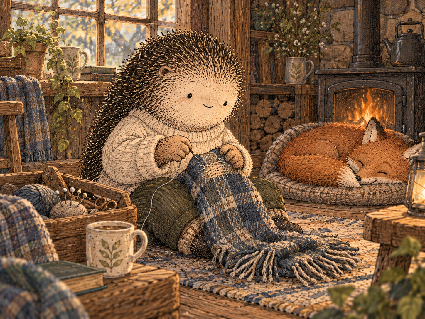 Day 169: A Small Repair Can Stop One Argument From Becoming Three Days of Distance. Woodland hedgehog illustration.