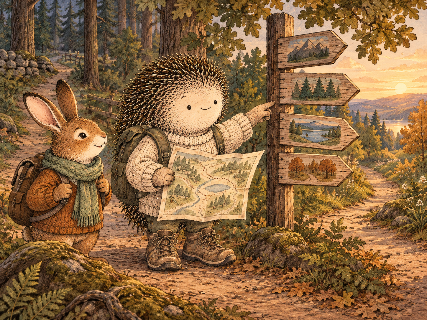 Day 263: A Fit-Based Social Inventory Helps You Protect Your Direction Without Requiring Everyone Around You to Live the Same Way. Woodland hedgehog illustration.