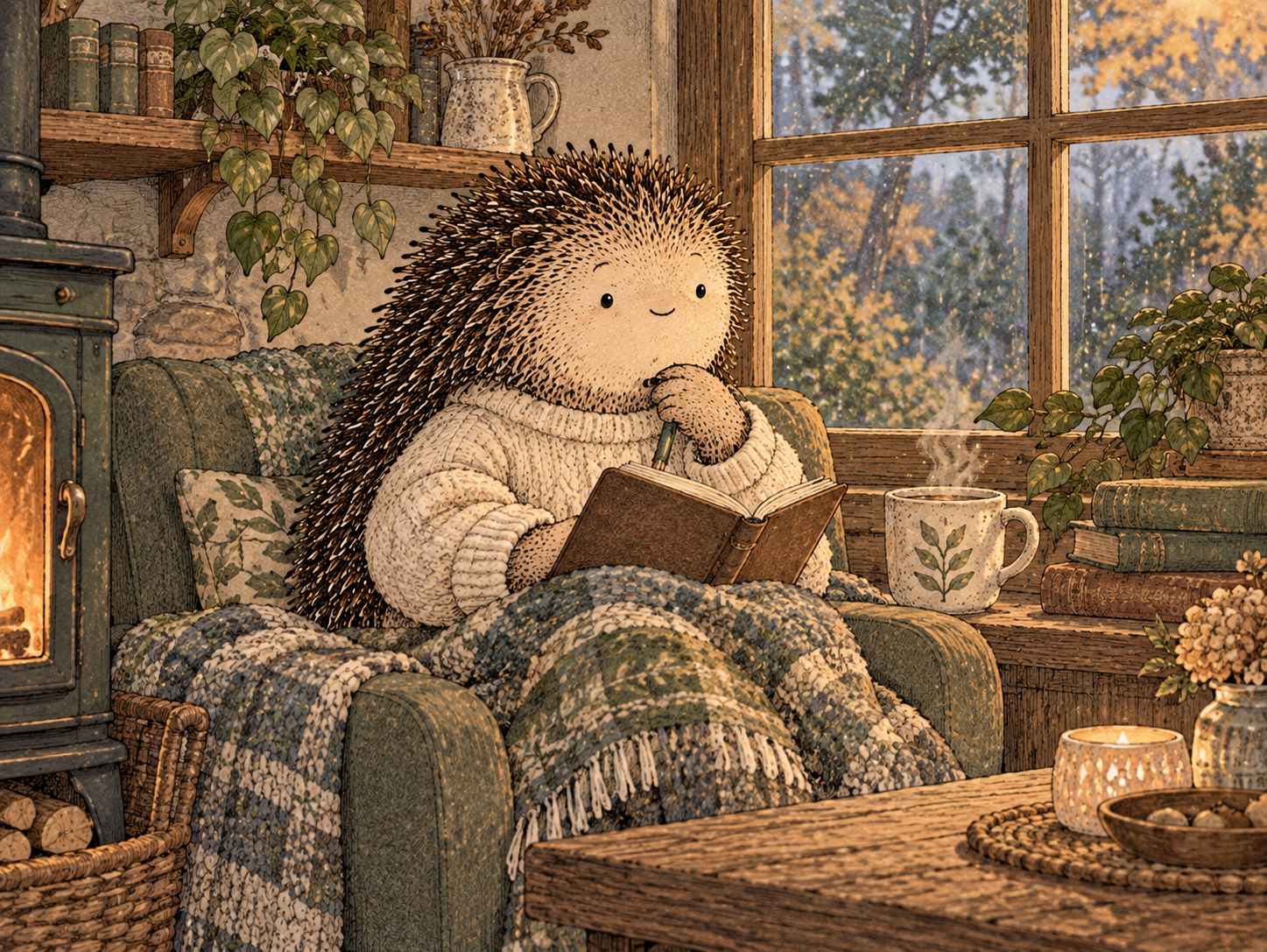 Day 121: A More Accurate Feeling Gives You More Accurate Options. Woodland hedgehog illustration.
