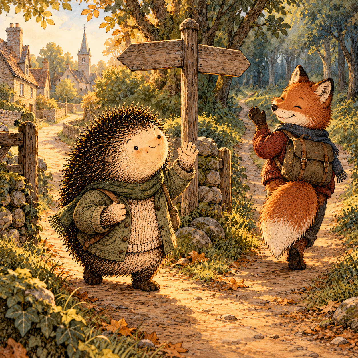 A gentle cream-faced, spiky-furred woodland companion exploring Day 160: Changing Friendships