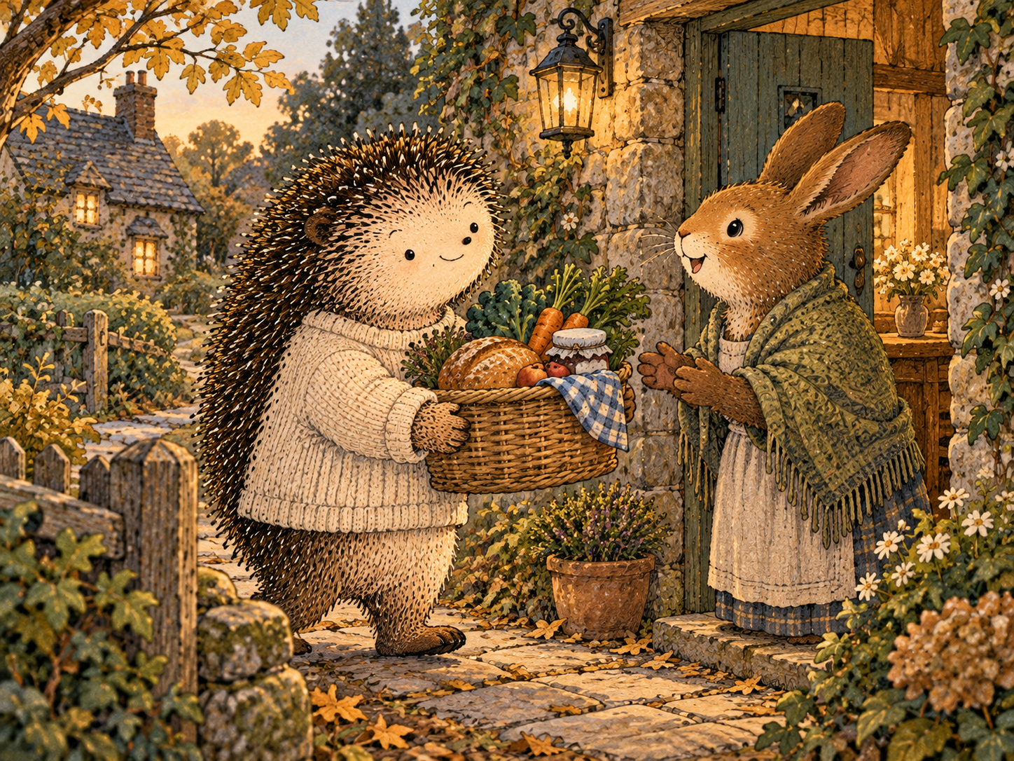 Day 336: A Lived Reputation Gives Your Values a Social Form. Woodland hedgehog illustration.