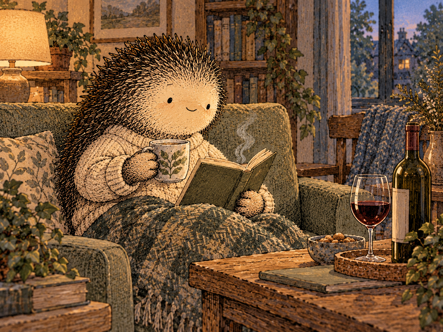 Day 32: Urges Can Lose Their Authority. Woodland hedgehog illustration.