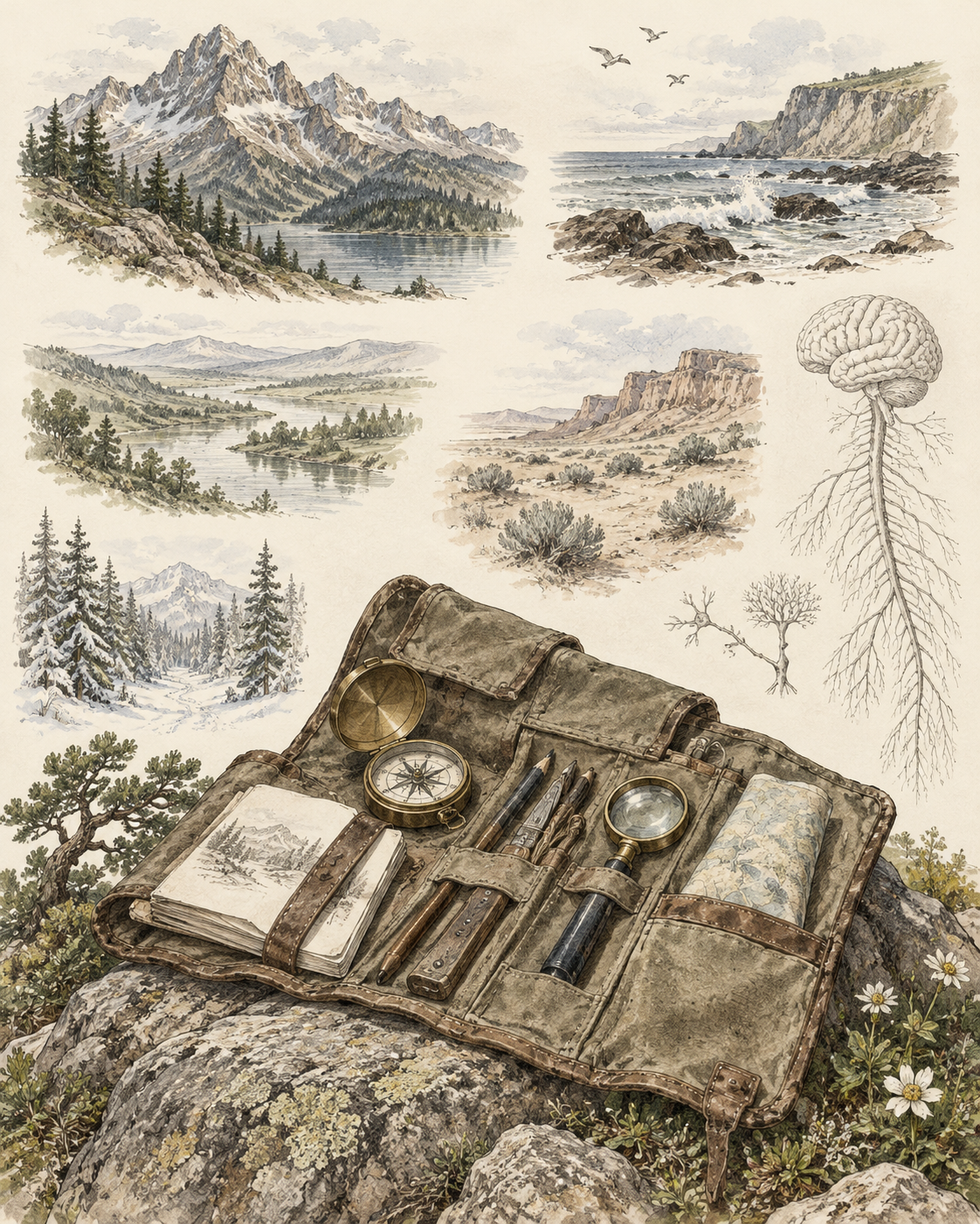 Vintage CWOB scientific illustration for Your Life Is the Practice